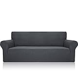 DANNEIL Jacquard verdickter Couch überwurf Stretch, All-Inclusive staubdichter sofabezug pflegeleicht, Vier Jahreszeiten Universal Wohnzimmer Hotel Sofabezüge (Dark Gray,4 Seater 230-300cm)