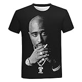 CCEE 2Pac T-Shirt Rappeur Étoile Tupac Impression 3D Streetwear Hommes Femmes Décontracté Col Rond T-Shirt Rap Chanteur Hip Hop Musique T-Shirt Hauts Vê