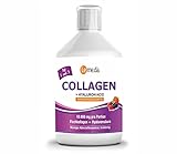 COLLAGEN 500ml, Flüssiges Kollagen Hydrolysat Trinkfertig. Flüssig Kollagen Typ I und Typ III. 10.000mg Kollagen pro Portion mit Vitaminen, Proteinen, Aminosäuren und Hy