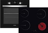 Simfer Einbau Herdset Autark | Teleskopschiene | Glaskeramik-Kochfeld | 9 Funktionen | Digitaler Timer | Heißluft | Umluft | Kindersicherung | SMF-BO 6813 + SMF-BIH 5114