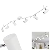 Deckenleuchte Javel, moderne Deckenlampe aus Metall in Weiß/Chrom, moderne Leuchte mit verstellbaren Strahlern und Leuchtenarmen, 6 x GU10 max. 35