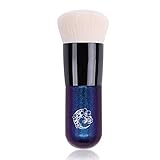 ENERGY Kabuki Make-up Pinsel Grundierungsbürste für das Gesicht Vollflächige Flüssigcreme Foundation Buffing Blending Make-up Travel (mollig, blau, weiß, tragbar)