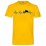 Herzschlag Klavier T-Shirt | EKG | Flügel | Piano | Instrument | Musik | Band Gelb 2XL