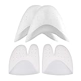 2 Paar Zehenschutz & 1 Paar Zehen, Footful Toe Caps Protectors Professionelles Silikongel, Vorderfußkissen, Für Zehenspitzen Tanzschuhe Ballett Pointu (weiß)