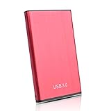 Externe Festplatte 2tb USB3.0 Backups HDD Tragbarefür für PC,TV,Xbox One(2TB,Rot)