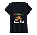 Damen Young Gifted and Black Proud African Melanin Afro Student T-Shirt mit V