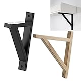 CYYS Regalhalterung Schwarz Vintage Wandkonsole Dreieckige Schwimmende Regalhalterungen 90 Grad Rechtwinklig Regalkonsole Holzkonsole, 2