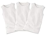 Bio Kinder Unterhemd 100% Bio-Baumwolle (kbA) GOTS zertifiziert, 3er Set, Weiß, 86/92
