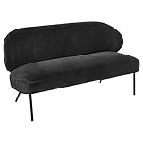 Sofa 2 Sitzer Samt Schwarzes Lioni-S