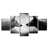 HGLLL Wand Kunstdruck Bild Schwarz Weiß Wolf Leinwand Malerei Wohnzimmer Home Moderne Dekorationen Poster Und Drucke    R