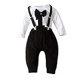 Mein erster Geburtstag Baby Jungen Bekleidungssets Neugeborenes Jungen Hosenträger Hose + Fliege Krawatte Strampler T Shirt Anzug Gentleman Festliche Taufe Hochzeit Langarm Baby Ostern O