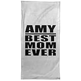 Designsify Amy Best Mom Ever - Hand Towel 15x30 Zoll Weiche Handtuch Kür Kochen - Geschenk zum Geburtstag Jahrestag Weihnachten Valentinstag