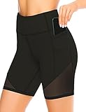 JOYSPELS Radlerhose Damen Kurze Sporthose, Schwarz L