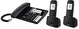 Telekom Sinus PA207 Plus 2, analoges Telefon-Set inkl. 2 Mobilteilen und Anrufbeantw