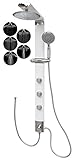 Duschpaneel Eckmontage ohne Armatur Weiß Regendusche Set mit Massagedüsen Shower Panel Massag