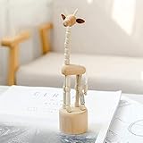 Desktop-Skulptur Skulptur Statue Dekoration Ornamente Cartoon Holz Tierfiguren Handwerk Dekoration Zubehör Kinderspielzeug Geburtstagsgeschenke (Color : Giraffe)