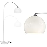 Bogenlampe, WUDSEE Bogenleuchte höhenverstellbar mit standfestem Marmorfuß weiß Schirm Stehlampe Stehleucht 1x E27 geeignet für Normallampen bis max. 60W