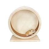 ACAREY Hamsterrad Hamster laufrad Zwerghamster laufrad, Wooden Silent Spinner rutschfeste Scheibe Hamsterlaufrad für Igel Kleine Haustiere Übungsrad Hamster Übung Holzrad Spielzeug (M)