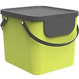 Rotho Albula Mülltrennungssystem 40l für die Küche, Kunststoff (PP) BPA-frei, hellgrün/anthrazit, 40l (40.0 x 35.8 x 34.0 cm)