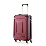 Happy Trolley - Lugano - Handgepäck 55cm, leicht, Bruchfest, TSA Schloss, 4 Rollen Kabinentrolley, Reisekoffer Rollkoffer Handgepäckkoffer Bordgepäck Hartschalen Trolley Koffer, 40L, Burg