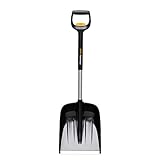 Fiskars Auto-Schneeschaufel, X-series, Teleskopierbar, Länge: 79,5-98,7 cm, Aluminium/Stahl/Kunststoff, Schwarz/Silber, 1057187