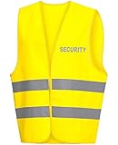 Warnweste/Warnschutzweste/Securityweste gelb, REFLEX-DRUCK auf BRUST und RÜCKEN mit SECURITY (reflektierend)