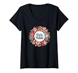 Damen Buon Natale Weihnachtsurlaub T-Shirt mit V