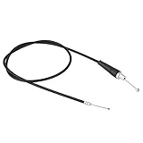 EVGATSAUTO Gaszug, 110 cm Edelstahl, Kunststoff Gerade Kopf Motorrad Gas Ölkabel für Pit Dirt Motor Trail Bike Motocross(M10 Schwarz)