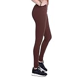 Dreamskull Leggings Jeggings Treggings Bleistifthose Stretchhose Damen Mädchen Hose Lang High Waist Skinny Slim Fit Schwarz Yoga Joggingshose Stretch Workout Fitness, Braun, S