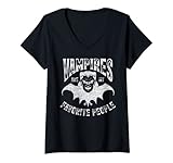 Damen Vampire sind meine Lieblingsmenschen Happy Halloween Shirt T-Shirt mit V