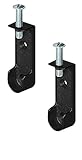 Gedotec Decken-Schrankrohrlager OVAL Kleiderstangen-Halterung Metall | Aufhängung für Schrankstangen & Garderobenstangen schwarz | MADE IN GERMANY | 2 Stück Schrankrohr-Halter mit Schraube M6 x 28