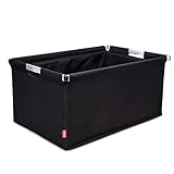 achilles Transportkiste, Big-Box Alu, Einkaufskorb kombinierbar mit Kühleinsatz, Klappbox mit Alurahmen, Transportbox, Kofferraumbox, Faltbox, schwarz, 61,5 cm x 42 cm x 29