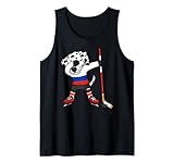 Dabbing Dalmatiner Russland Eishockey Fan Trikot Russian Sport Tank Top