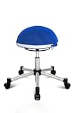 Topstar Sitness Half Ball, Fitness-Hocker, Arbeitshocker, Rollhocker, Dreidimensional bewegliche Sitzfläche, Stoffbezug, b