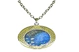 Halskette mit Medaillon, Motiv: Seerose, Monet, Blume, Glas, Foto, Schmuck, als Geschenk