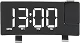 dh-9 Digitale LED-Uhr FM-Radio Rotierende Hintergrundbeleuchtung Projektor USB-Projektion Desktop Curved Snooze Wecker T