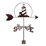 Wetterfahne Metall Eisen,Weathervane Wetterfahne,Pagode Metall Wetterfahne, Edelstahl Wetterfahne mit Dachmontage Dachgarten Dekorationen Windrichtungsanzeige Windfahne für Outdoor Farm Yard Garden G