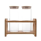 ZSMLB 1 Set Teeaufbewahrungsflaschen Display Rack Glas Lebensmittel Vorratsdosen Behälter Reagenzglas Glasflaschen Lagerreg