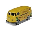 Majorette 212052016Q05 Vintage Deluxe VW T1 Foodtruck, Bully, Spielzeugauto, Freilauf, Exklusives Auto Design, Gummireifen, Sammelbox, 7,5 cm, gelb/rot, für Kinder ab 3 J