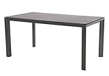 lifestyle4living Stilvoller Gartentisch aus Alu in Grau mit Einer Steinoptik-Tischplatte ist mit 160 cm Breite EIN Highlight für Terasse oder Balk