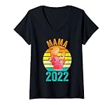 Damen Werdende Mama 2022 T-Shirt mit V
