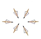 Eva Shop® 6X Jagdspitzen Pfeilspitzen für Compound Recurve Armbrust und Bogen Alu mit 3 Rasierklingen aus 430er Edelstahl - Versand aus BRD G