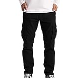 Herren Cargohose Basic Einfarbig Einfach Straight Cargo Freizeithose Urban Classic Regular Fit Jogginghose Mit Seitlichen Taschen Atmungsaktiv Bequeme Outdoorhose Stretch Sweathose Trekking