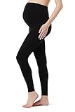 Noppies Winter Umstandsmode Damen Umstandsleggings Leggings Fleece Legging OTB Oslo (L, Schwarz(Fleece warm))