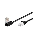 Goobay 94171 Cat 5E Patchkabel, 1x 90° gewinkelt, U/UTP, Schw