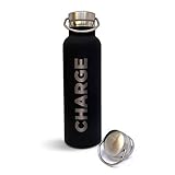 CHARGE Sports Bottle – das Original. 600 ml (20 oz), Edelstahl und vakuumisoliert, Soft-grip Oberfläche, extra leicht, BPA frei,