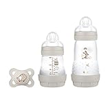 MAM Easy Start Anti-Colic Elements Starter Set S, Baby Erstausstattung mit 2 Anti-Colic Flaschen (160 ml & 260 ml) inkl. Sauger Größe 1 und Schnuller, Baby Geschenk Set, ab der Geburt, H