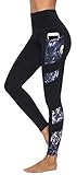 Persit Sporthose Damen, Yoga Leggings Laufhose Yogahose Sport Leggins Tights für Damen,Schwarz,38-40 (Herstellergröße M)