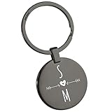 Your Gravur Schlüsselanhänger mit Gravur – personalisierbar – Initialen & Motiv – 35mm - hochwertiges Desig