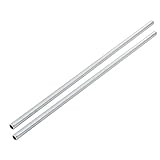 sourcing map Lampenrohrnippel, M10 Gewinde 420 mm Länge Hohllampen Reparaturteil Hardware für Lampenlichter, silberfarben verzinkt, 2er Pack